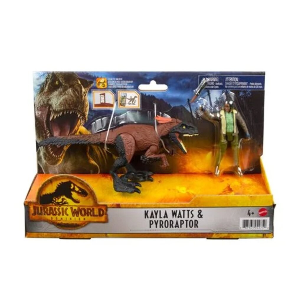 NEW! Mattel - Jurassic World: Dominion -Kayla Watts and Pyroraptor Action Figure